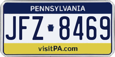 PA license plate JFZ8469