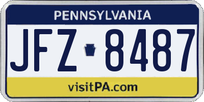 PA license plate JFZ8487