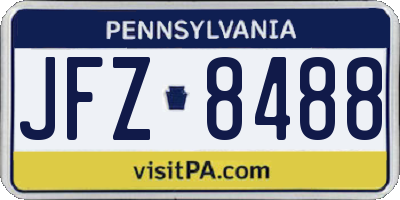 PA license plate JFZ8488