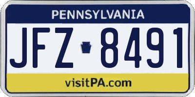 PA license plate JFZ8491