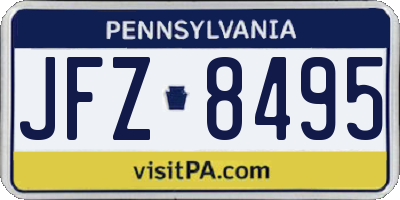 PA license plate JFZ8495