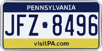 PA license plate JFZ8496