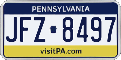 PA license plate JFZ8497