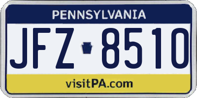 PA license plate JFZ8510