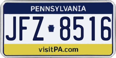 PA license plate JFZ8516