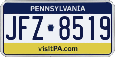 PA license plate JFZ8519
