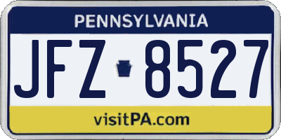 PA license plate JFZ8527
