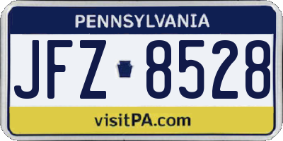 PA license plate JFZ8528