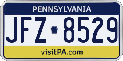 PA license plate JFZ8529