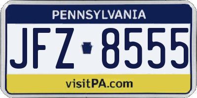 PA license plate JFZ8555