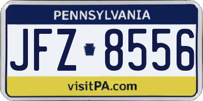 PA license plate JFZ8556
