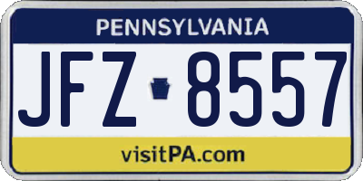 PA license plate JFZ8557
