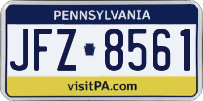 PA license plate JFZ8561