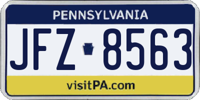 PA license plate JFZ8563