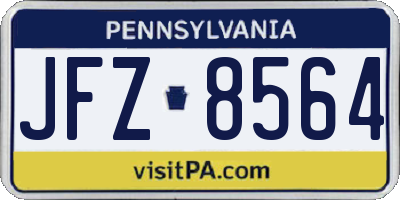 PA license plate JFZ8564