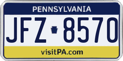 PA license plate JFZ8570