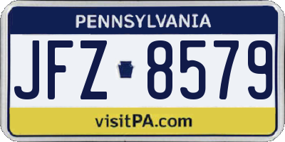 PA license plate JFZ8579
