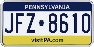 PA license plate JFZ8610
