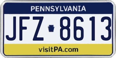 PA license plate JFZ8613