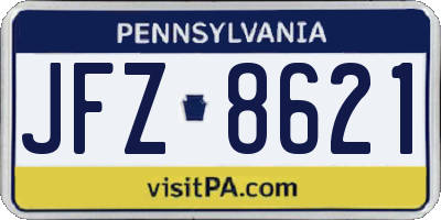 PA license plate JFZ8621