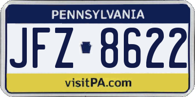PA license plate JFZ8622