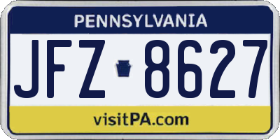 PA license plate JFZ8627
