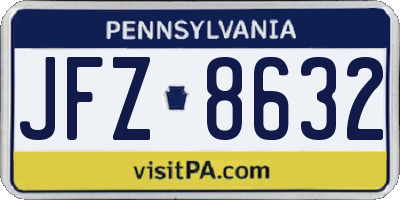 PA license plate JFZ8632