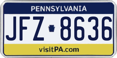 PA license plate JFZ8636