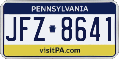 PA license plate JFZ8641