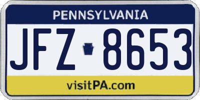 PA license plate JFZ8653