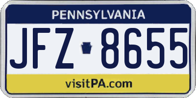 PA license plate JFZ8655
