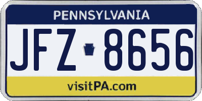 PA license plate JFZ8656