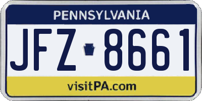 PA license plate JFZ8661