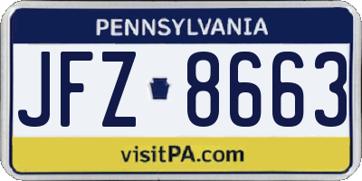 PA license plate JFZ8663