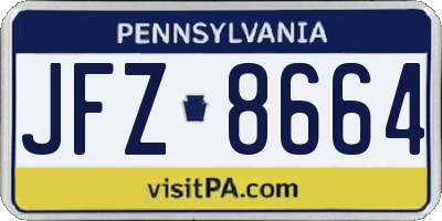 PA license plate JFZ8664