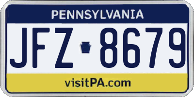 PA license plate JFZ8679