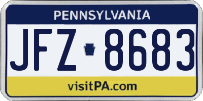 PA license plate JFZ8683