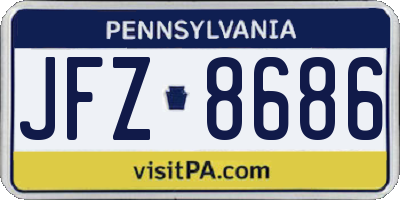 PA license plate JFZ8686