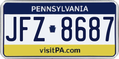 PA license plate JFZ8687