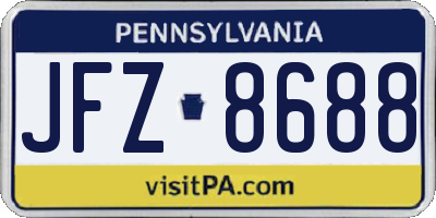 PA license plate JFZ8688
