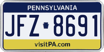 PA license plate JFZ8691