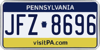 PA license plate JFZ8696