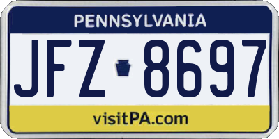PA license plate JFZ8697