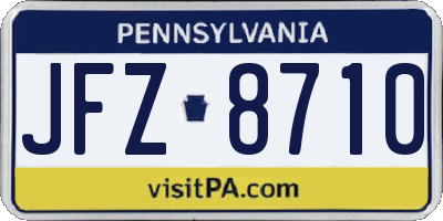 PA license plate JFZ8710