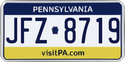PA license plate JFZ8719