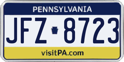 PA license plate JFZ8723
