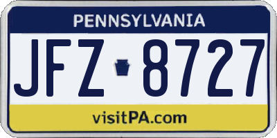 PA license plate JFZ8727