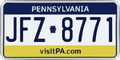 PA license plate JFZ8771