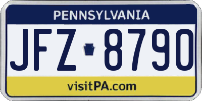PA license plate JFZ8790