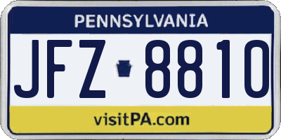 PA license plate JFZ8810